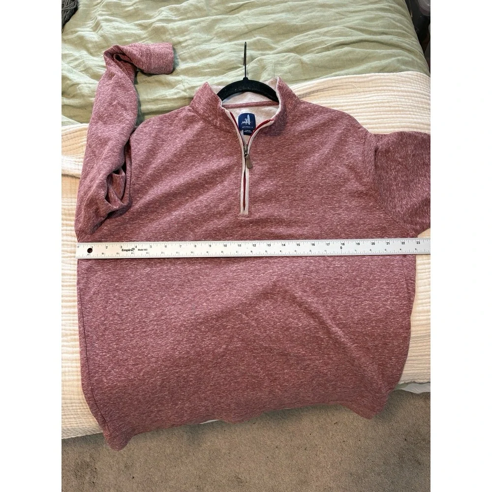 Johnnie-O Sully Quarter Zip Sweater Men's Large Red Wrinkle Resistant Outdoors